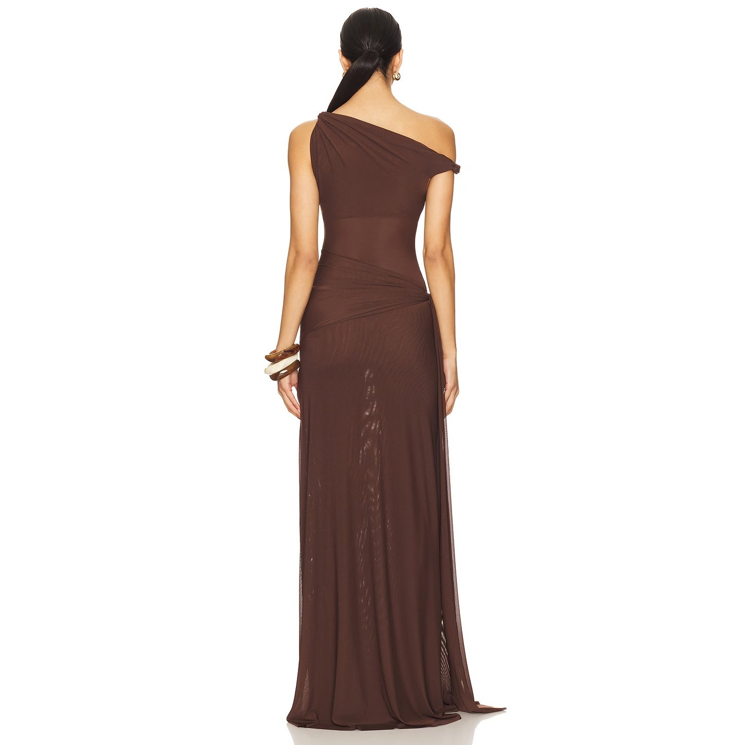 Misha Sisal Maxi Dress Draped Mesh Party Formal Prom Wedding Guest Gala Hoco Xxs — image 4 of 8